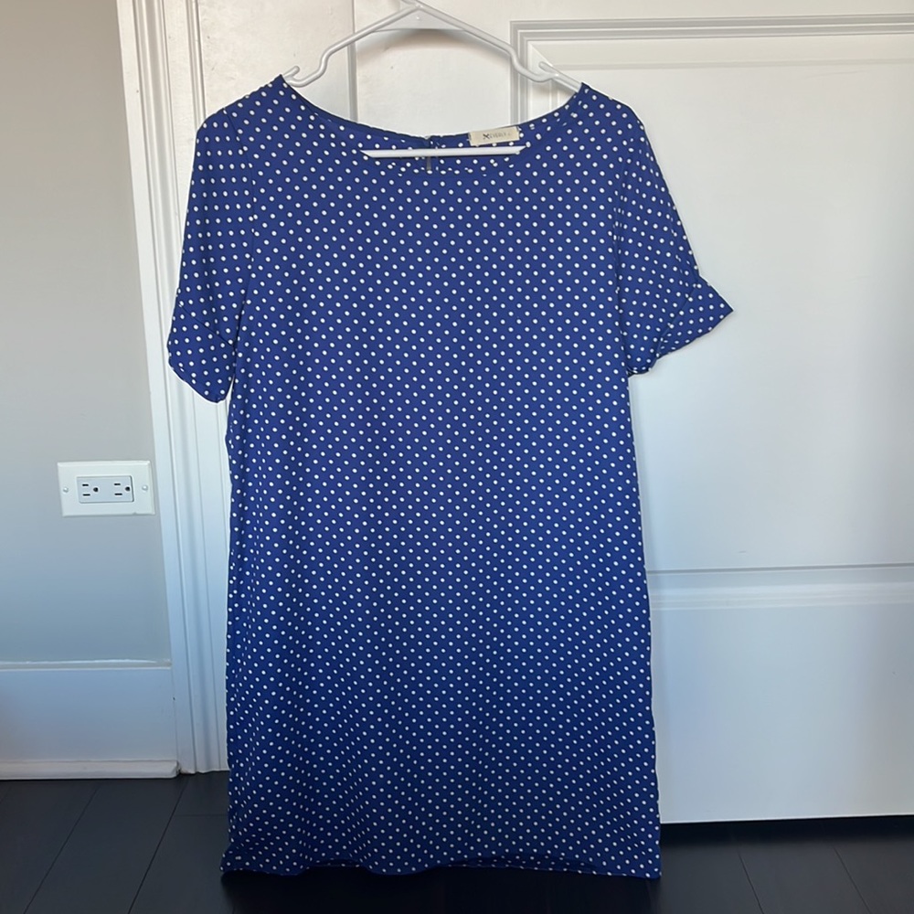 Navy Blue Polka Dot Dress